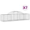 VidaXL Curved Gabion Baskets 7 Pcs 200x50x40/60 Cm Galvanized Iron, Gabion, Gabion Cage, Gabion Wall Basket, Wall 3146262
