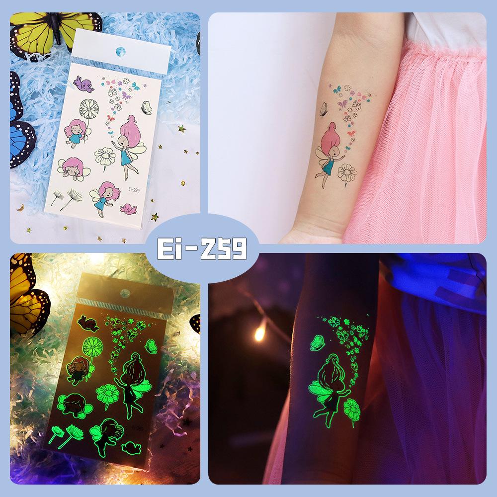 Glow-in-the-Dark Fairy Butterfly Tattoo Stickers for Kids - Waterproof & Fun Design