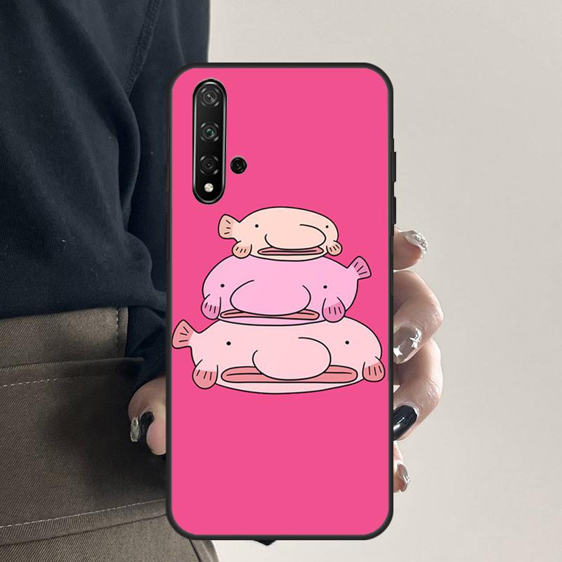 Cartoon Blobfish For Huawei Nova 12i 12s 7i 8i 11i 9 10 SE Y91 Y90 Y60 Y70 Y72 Y61 P30 P40 Lite P60 Pro Case