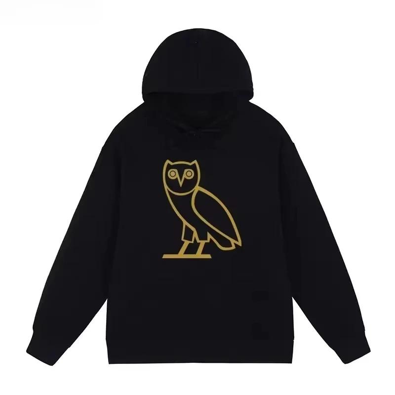 Fashion Trend 2025 Hooded Hoodie for Women And Men Simple Owl Pattern Drake Duck Album Egg Rap Hip-Hop Style Sweatshirt moto