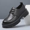 2025 Men's Breathable Thick-Soled Casual Leather Shoes - Trendy British Style