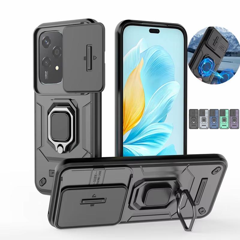 For Honor 200 Lite 5G Case Shockproof Armor Ring Case For Honor200 Honor 200Lite 5G Slide Camera Lens Protection Cover