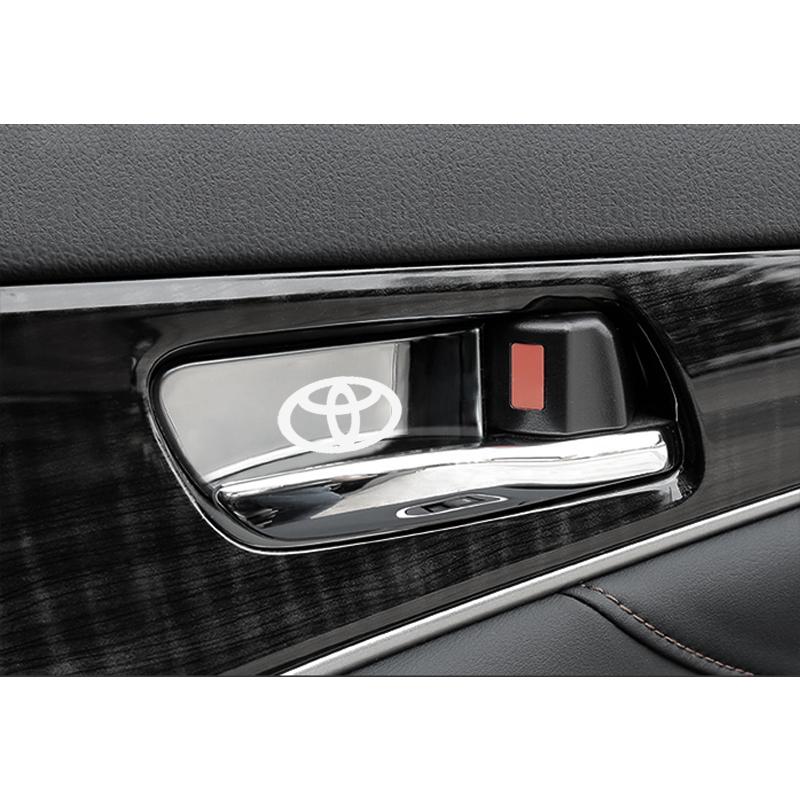 AAAP1 4pcs Car Interior Door Handle Ornament Case Sticker Shell Metal For Toyota Crown C-hr PRIUS 86 harrier Vellfire Alphard