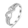 Trendy Silver Color Infinity Ring Men and Women Couple Love Jewelry
