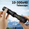 Телескоп 10-300x40 Zoom HD 4K Портативный прочный бинокль с большим радиусом действия Профессиональный монокуляр BAK4-Prisms Для охоты и кемпинга