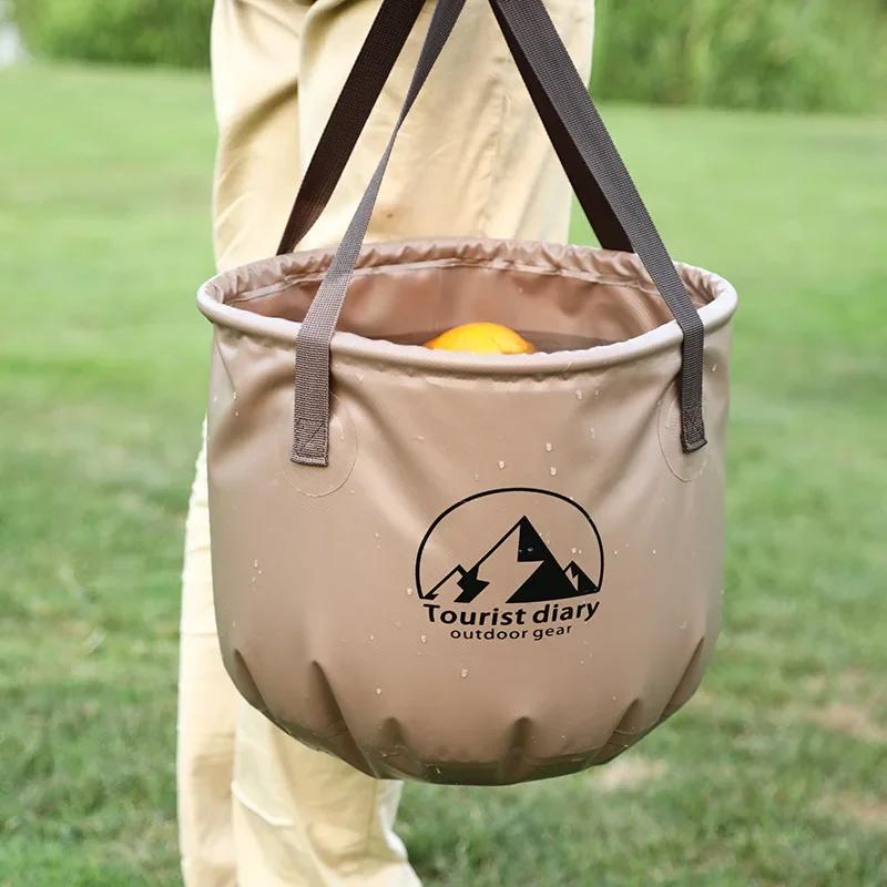 1 шт. Ручное ведро Уличное складное водонепроницаемое ведро-раковина Портативное дорожное походное рыболовное ведро для хранения