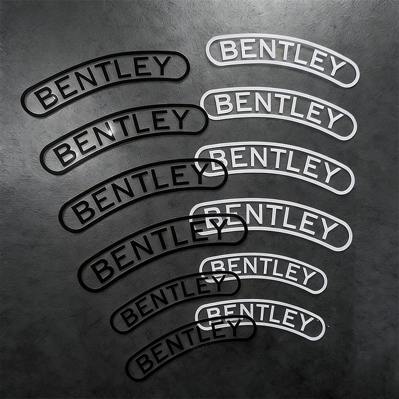 1Set B-Bentley-Y Brake Caliper Sticker Car Logo Brakes Decorative Decal For Bentley Flying Spur Continental GT Bentayga Mulsanne