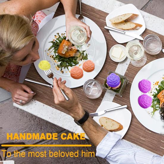 Форма для торта гибкая антипригарная в форме цветка розы силиконовая форма 6 сеток шоколад