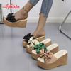 Fashion Aphixta 9cm Heels Slides Women's Shoes Woman Slippers Flip Flops Wedge Platform Shoes Woman Beach Slippers Zapatos Mujer
