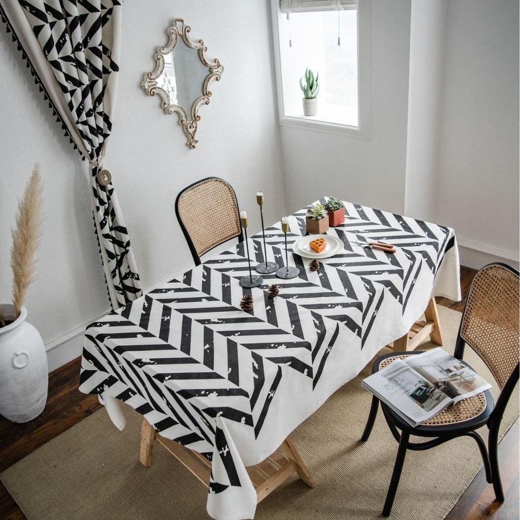 Tablecloth Cotton and Linen Printed Blue and White Porcelain Retro Tablecloth Restaurant Cloth Tablecloth