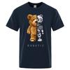 Забавная футболка с роботом Ted Bear Robot Bear для мужчин с коротким рукавом, модная повседневная одежда, летние хлопковые футболки, свободные уличные футболки