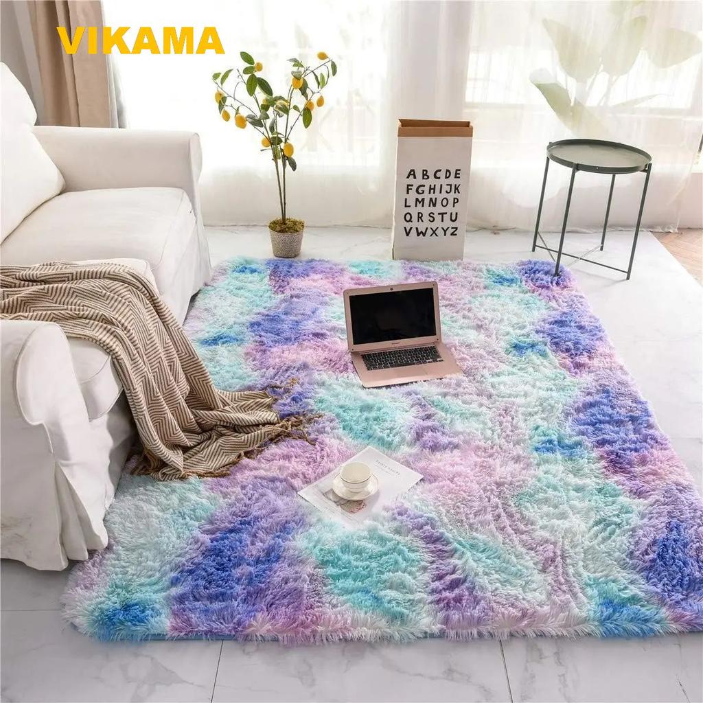 Tie-Dye Large Carpet Living Room Fluffy Floor Mat Super Soft Children's Room Non-Slip Home Decoration Bedroom Rug Washabl