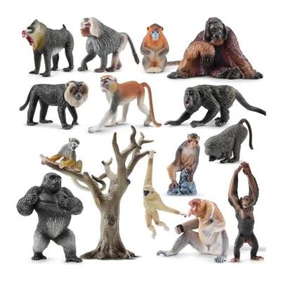 TOYMANY 15 шт. Большая фигурка обезьяны Фигурка гориллы Игрушка дикое животное Реалистичная модель животного джунглей Набор приматов Популярная игрушка Подарок на день рождения Рождество