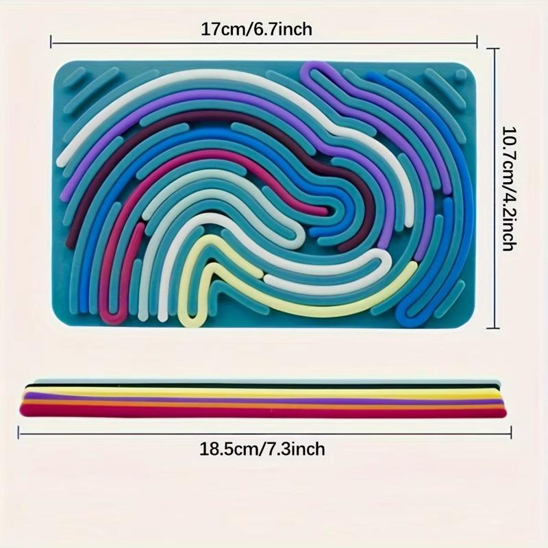 Silicone Sensory Activity Board To Relieve Stress and Improve Creativity, Imagination and Thinking Training Device, Multi-color