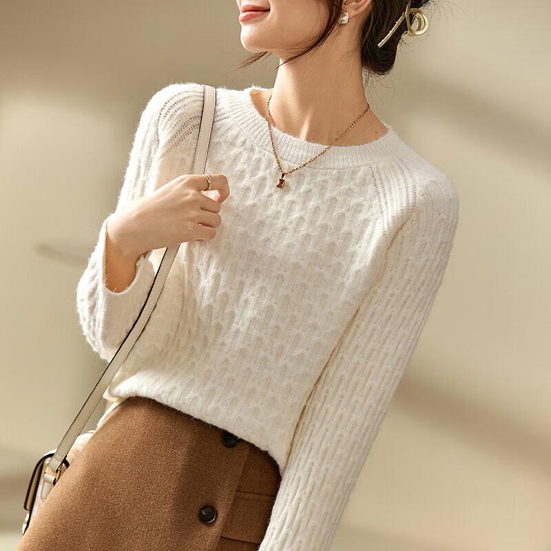 Women's Relaxed Fit Round Neck Winter Sweater