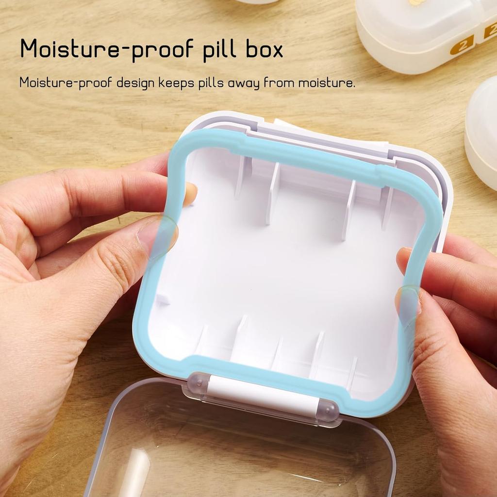 AM/PM Pill Organizer 2 Times a Day Travel Pill Box 3 Day Convenient To Carry Pill Box Case with Detachable Day Night Compartment