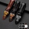 Для Tissot T035 Бабочка Стальная Пряжка Ремешок из Коровьей Кожи Браслеты Натуральная Кожа Ремешок для Часов Изогнутый Конец Замена 22мм 23мм 24мм