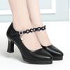 Fashion Ankle Strap High Heels Spring Women Pumps Autumn Thick Heel Shoes Platform Mary Jane Soft Leather Party Wedding Shoes