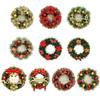 Christmas Wreath for Front Door Artificial Pine Needle Wreath with Balls Bows Flowers Merry Christmas Hanging Decor for Home Wall Window Porch Decor