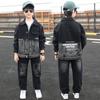 2025 Boys' Fashionable Denim Suit: Spring/Autumn Two-Piece Set for Middle and Big Kids