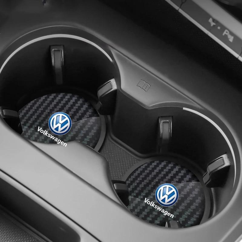 Для VW 2 шт. Автомобильный подстаканник Водонепроницаемый Нескользящий коврик Подставка для стакана воды для VW Volkswagen Golf Polo Passat Touran Jetta Автомобильный интерьер Ac