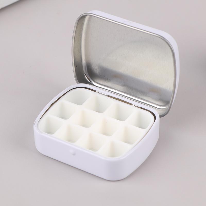 Портативная пустая жестяная коробка для акварельных красок, 12/24 сетки, мини-палитра для акварельных красок, лоток для красок для путешествий, товары для рукоделия