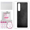 apgo Protective Skin Sticker for the Back Compatible with Sony Xperia 1 III SOG03, Wrap Film, Foil, Vinyl - Pattern Black Leather