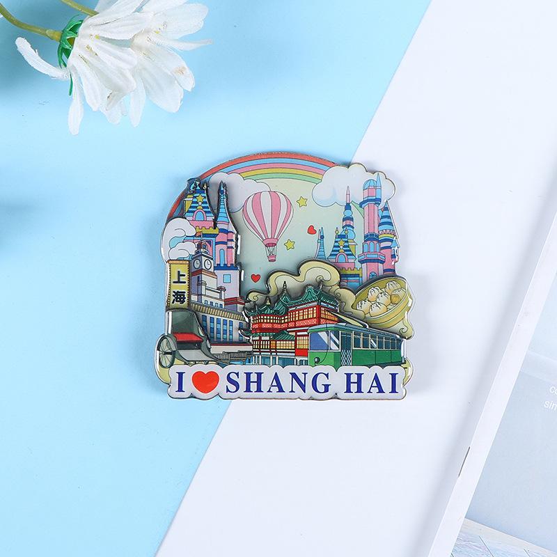 Национальный город Живописный Мультяшный Деревянный Эпоксидный Магнит на Холодильник