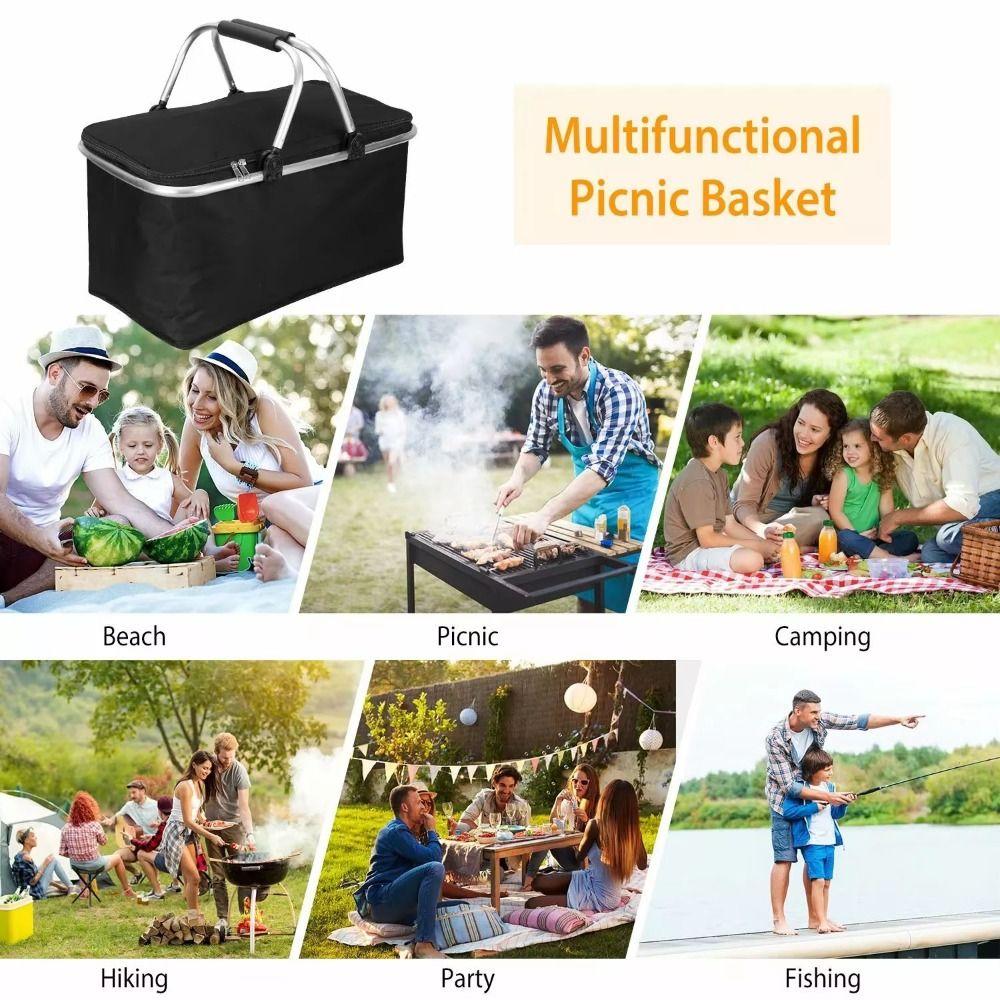 Foldable Insulated Cooler Bag 30L Insulation Storage Basket Thermal Insulated Bag Camping
