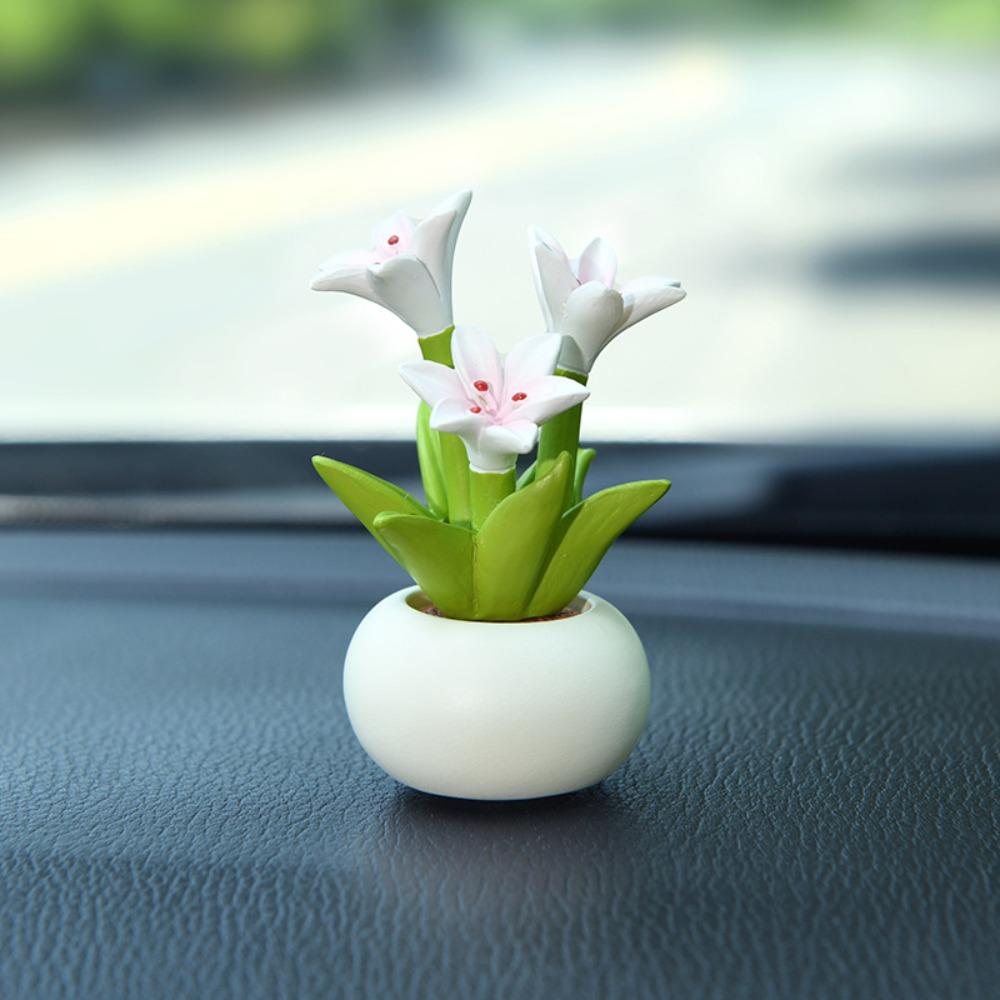 Simulation Flower Pot Car Decoration Hyacinth Center Console Ornament Car Interior Accessor  Car
