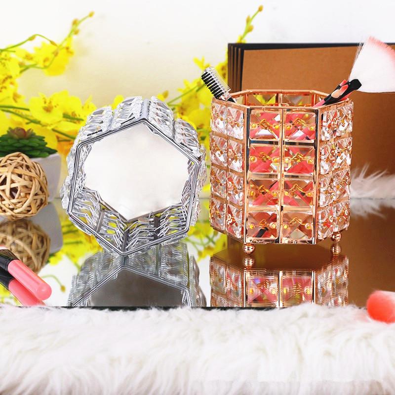 Шестиугольный хрустальный держатель для ручек, кисть для макияжа, горшок, контейнер для хранения, домашний настольный декоративный орнамент