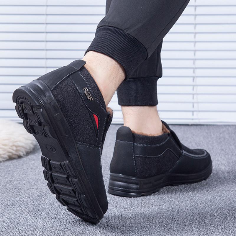 2024 Men's Boots Plush Cotton Shoes Comfortable Male Ankle Boots Slip On Wear-resistant Platform Shoes New Zapatillas De Hombre