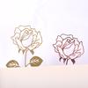 Luxury Metal Rose Flower Bookmarks Greeting Cards Chancery School Office Accessories Tab for Books
