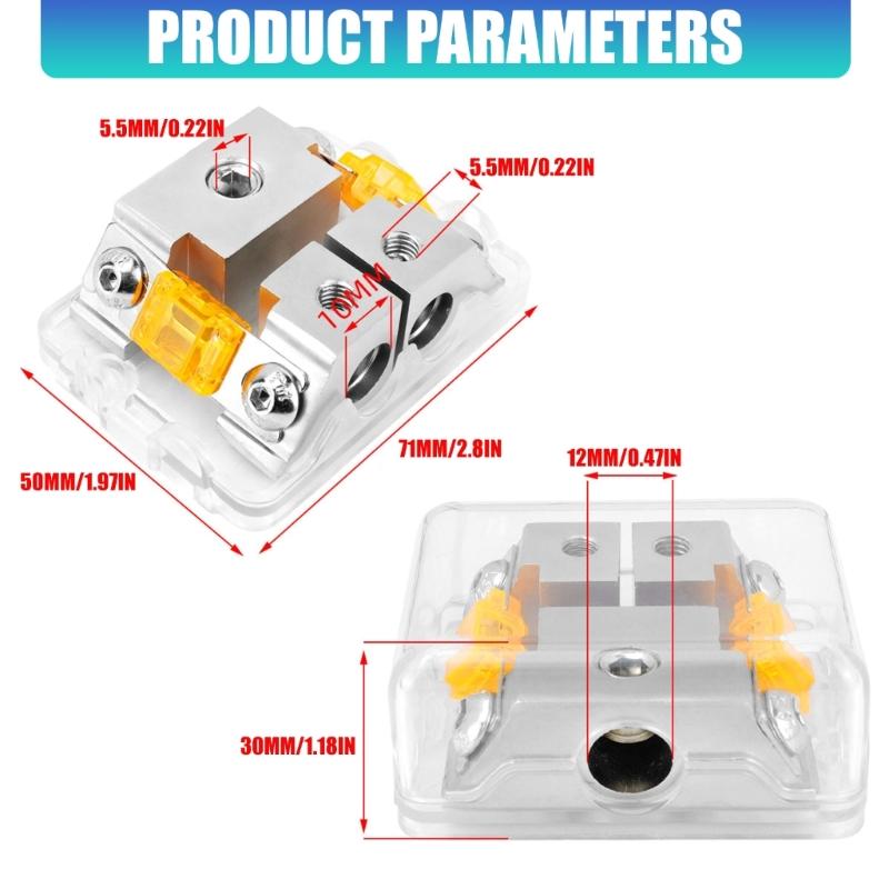 Vehicle Circuit Expansion Kit 1 To 2 Way Fuses Box With Overload Protection Ideal For Car Audios And Lighting Upgrades