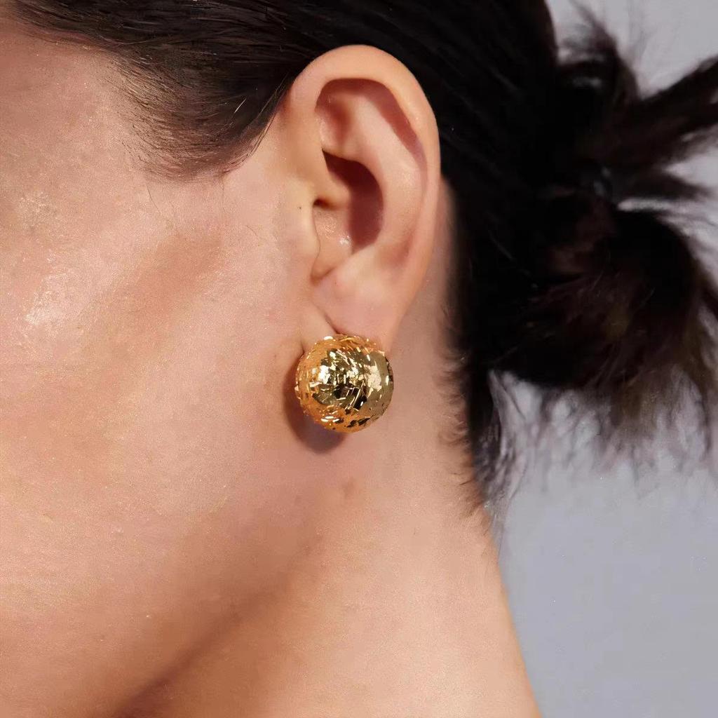 Ретро Серьги-гвоздики "Сфера колотого льда" - Уникальный, Универсальный, Легкий Люксовый Дизайн для Женщин