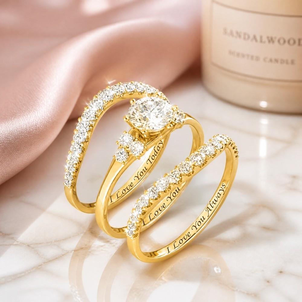 Synthetic Zircon Stackable Rings Lightweight Layered Rings Elegant Ring Set Dating