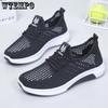 WYEMPO Spring Summer Hollow-out Breathable Lightweight Shoes Women's Solid Color Large Size Soft Sole Anti-slip Sports Casual Shoes
