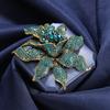 Vintage Orchid Rhinestone Brooch Women High -End Luxury Jewelry Niche Design Exquisite Corsage Accessories Lady Party Banquet Pin