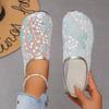 Fashion New Fashion Women Sandals Colorful Floral Pattern Sandals Mesh Round Toe Summer Casual Slippers Flats Lady Vacation Beach Shoes