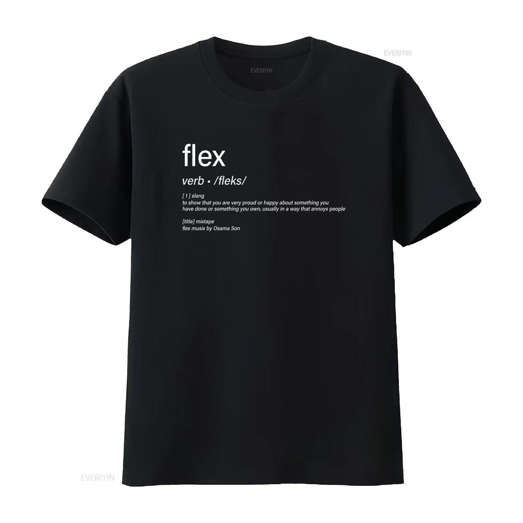 OsamaSon Flex Musix Definition Хлопковая футболка Heavy Дизайн мерча Уличная одежда винтаж Стирка мужская дизайнерская одежда графический