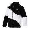Color Block Logo Embroidered Breathable Sports Hooded Fleece Jacket Men Jackets Black 678721-01