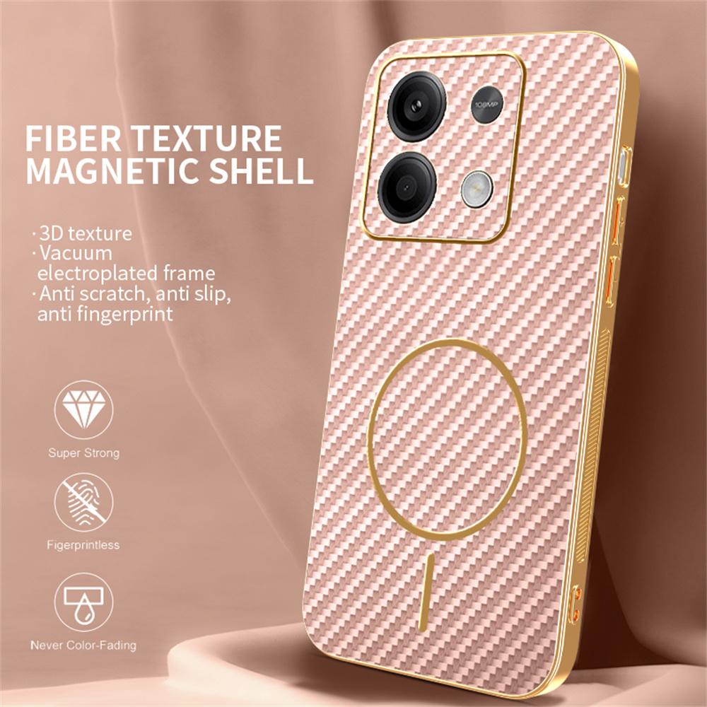 Чехол для телефона Xiaomi Redmi Note 13 5G, текстурированный под карбон, гальванизированный ТПУ, задняя крышка