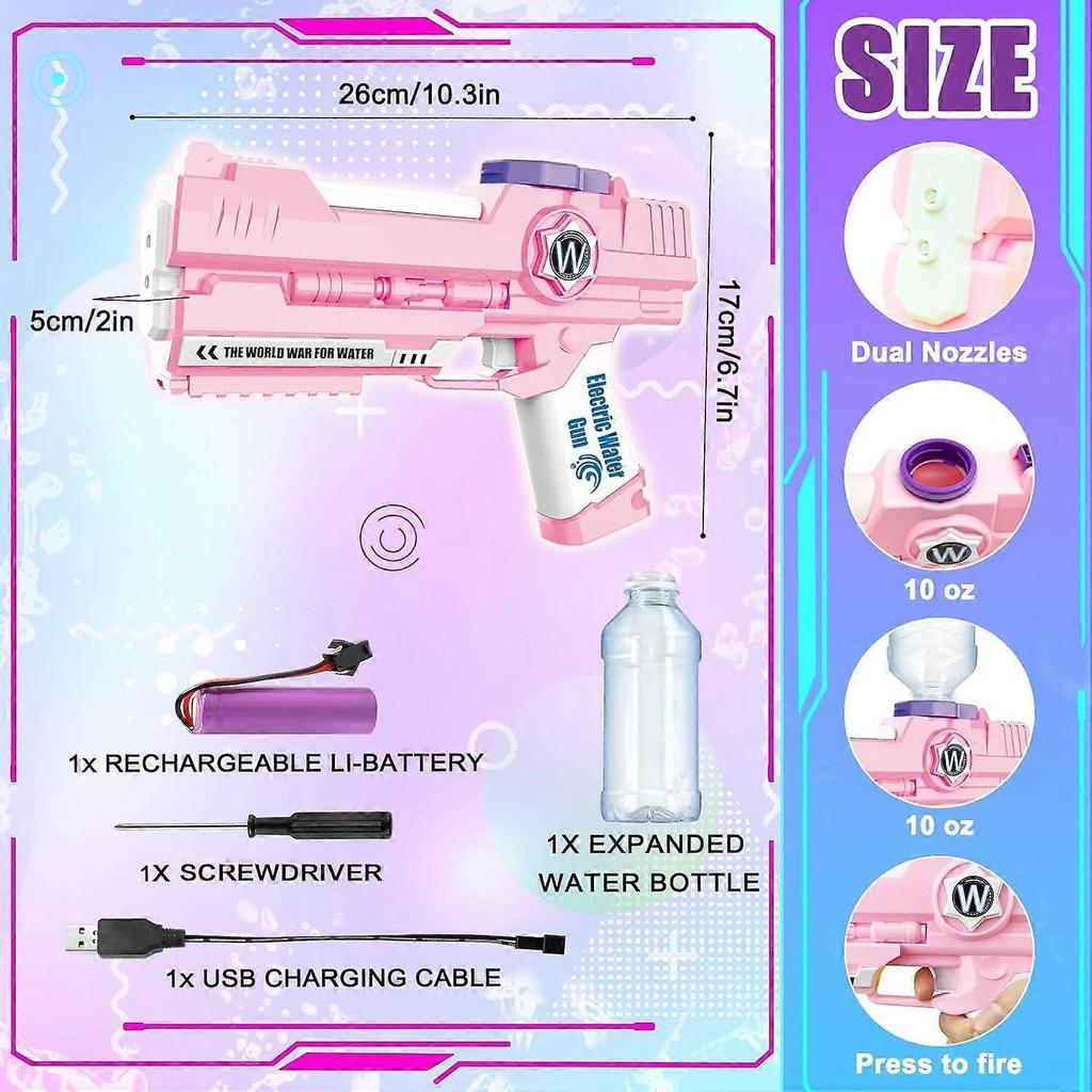 Электрический Водяной Пистолет, Ultimate Battle Blaster Водяные Пистолеты с Двойными Насадками Автоматические Брызгалки Большой Емкости Летние Открытые Пляжные Бассейны Вечеринки