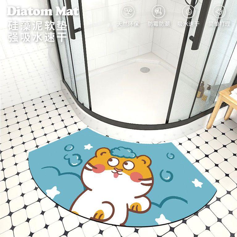 Коврики для ванной Absorbent Wave, Blue and Fresh Bathroom, Refreshing Curved, Накладки на дверцу душа, Modern Simplicity, Бытовая техника
