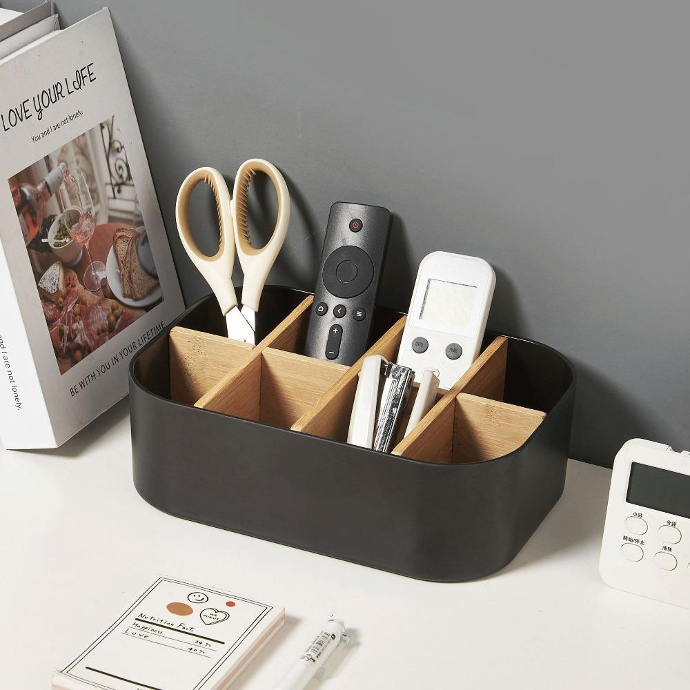 Косметический органайзер Настольный ящик для хранения Многофункциональный держатель для пульта ДУ от телевизора Прочный органайзер для гостиной