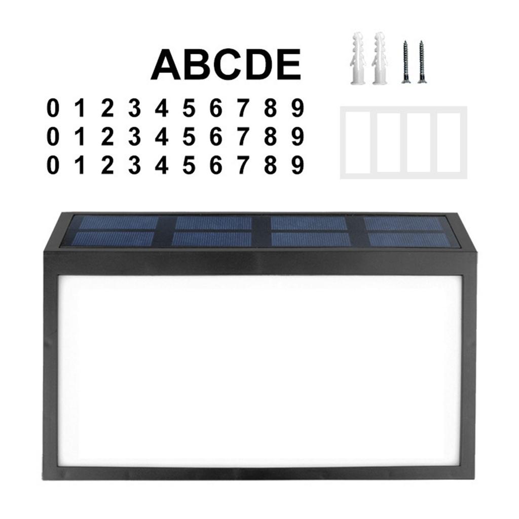 Адресная табличка на солнечной батарее, уличная водонепроницаемая светодиодная лампа-табличка с адресом, уличный светильник с номером дома, номер дома