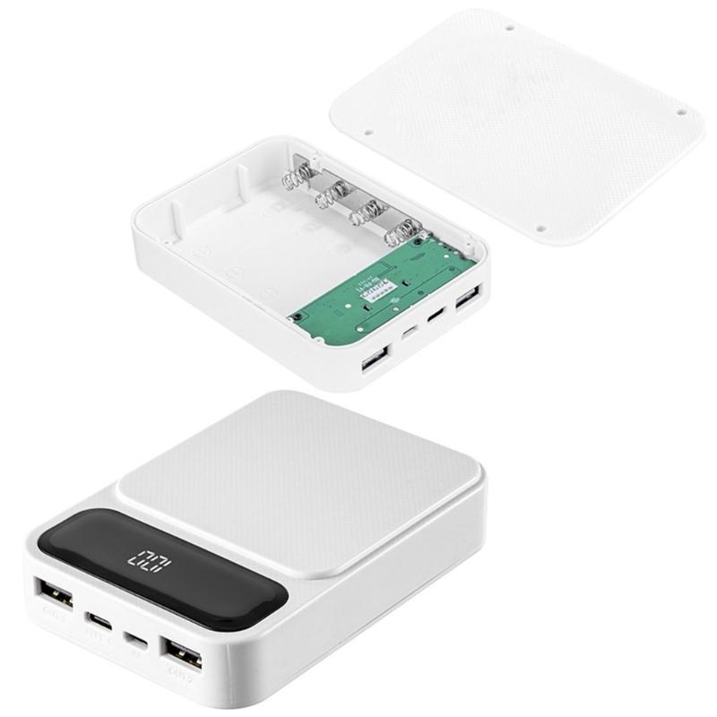 Держатель для батарей 18650 на 4/6/8/10 слотов, не требует сварки, порт для быстрой зарядки для DIY мобильного PowerBank, пластиковый корпус