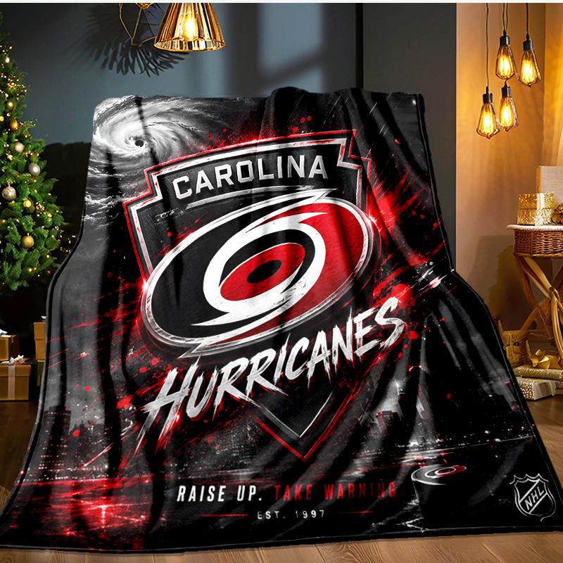 Hurricanes Team Spirit Blanket Flannel Throw for Sofa, Indoor, Camping, Living Room, Office, Chair, And Bed Soft Birthday Gift