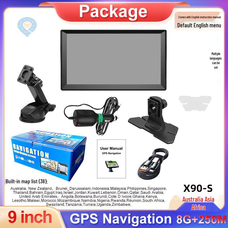 9-Inch Portable GPS Navigator for Cars and Trucks with Large Capacitive Screen and 8G+256M Memory for Europe and America