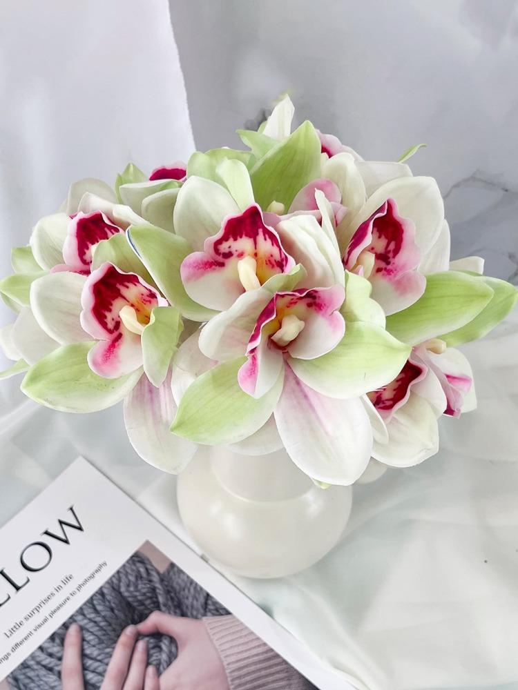 3 шт. искусственная орхидея 6 головок/упаковка искусственный букет фаленопсисов шелковые настоящие искусственные цветы для дома свадьбы ресторана отеля номера декор